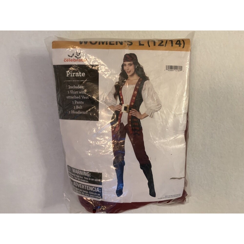 Way To Celebrate Women’s Pirate Halloween Costume Cosplay Size L 12-14